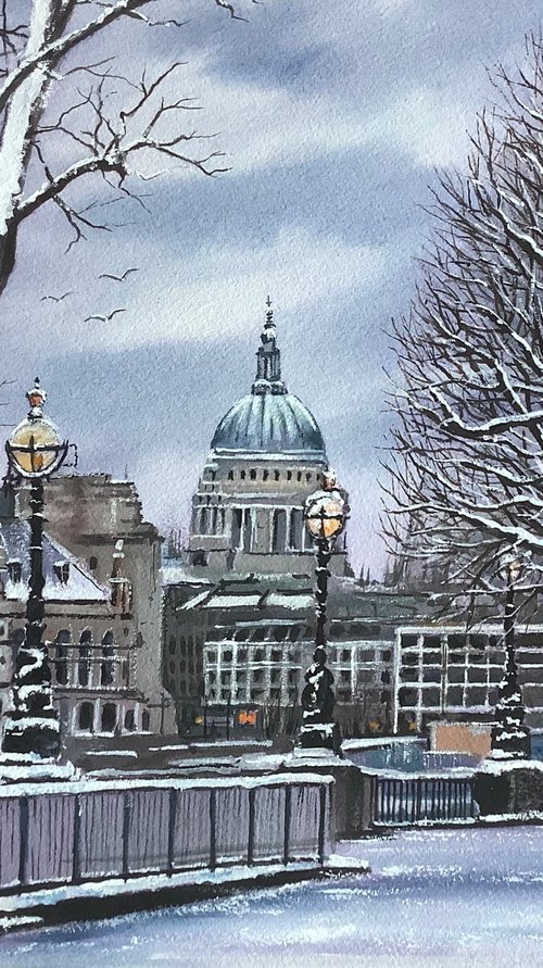 London’s Southbank in the snow. by Darren Carey