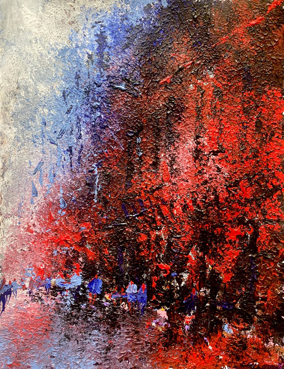 Impressionistic Cityscapes Acrylic Painting By Nicolas Jolly, 20 X 26", Paris 022, Original Artwork