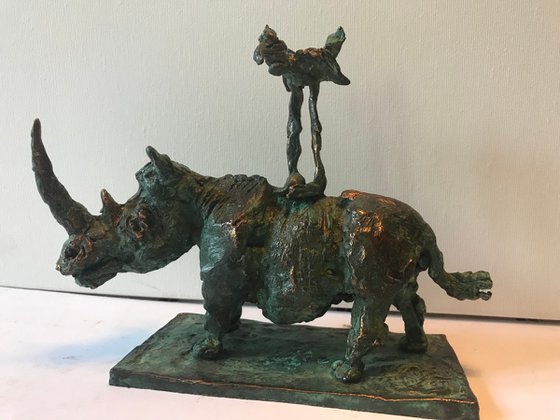 Rhino and bird