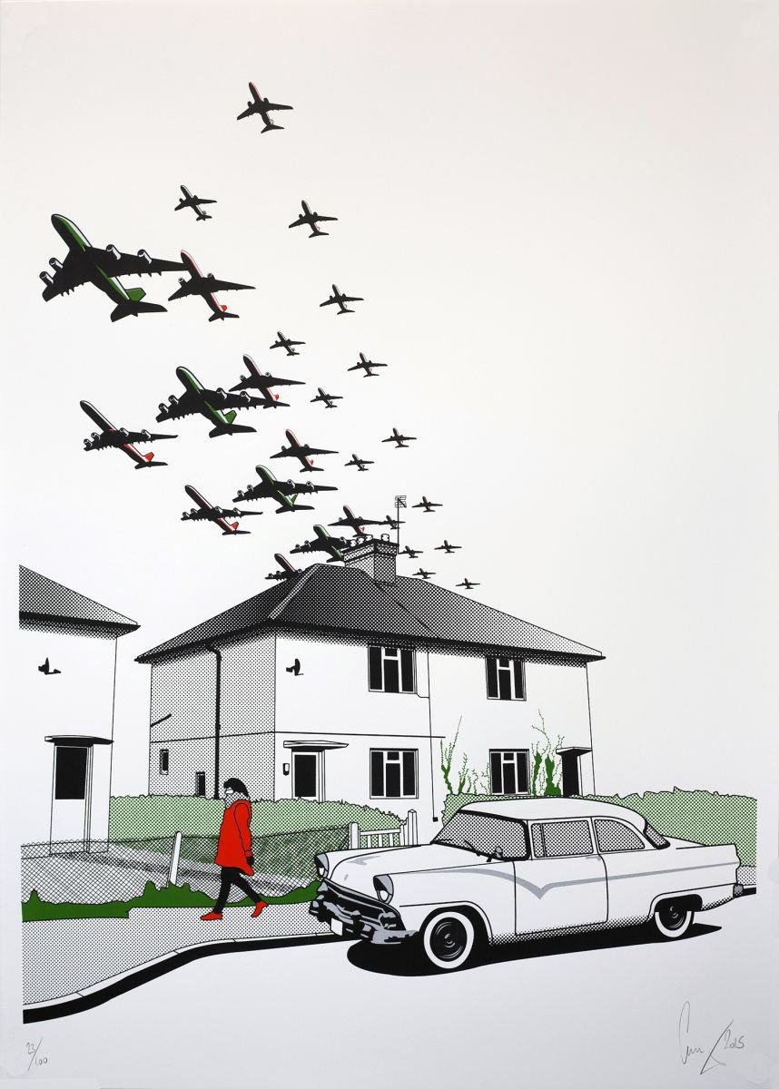 Flightpath screen-print A1 by Gerry Buxton