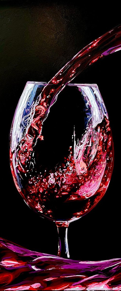 Glass of Red Wine by Elena Adele Dmitrenko