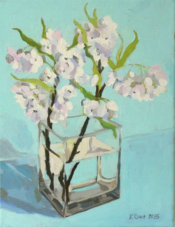 Apple blossom oil sketch