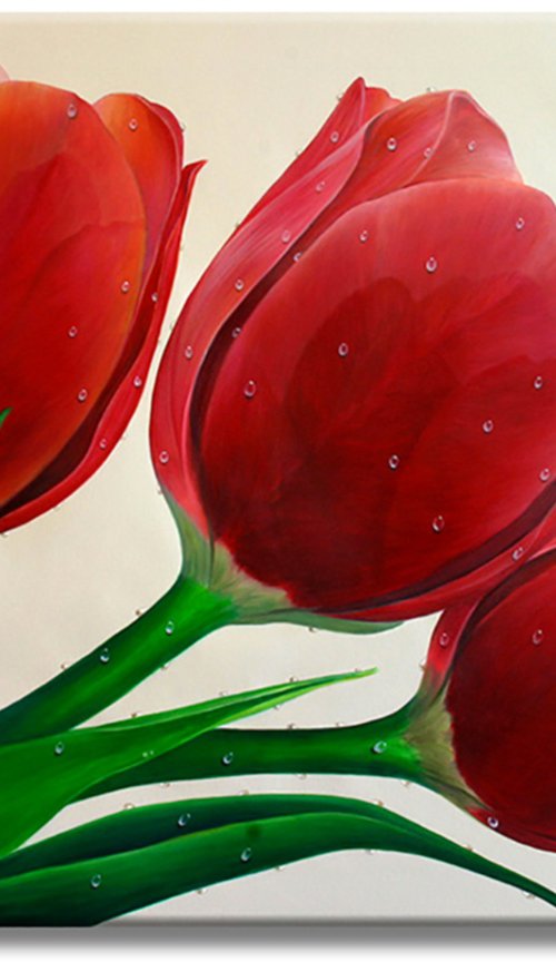 Red Tulips by Gardani Art