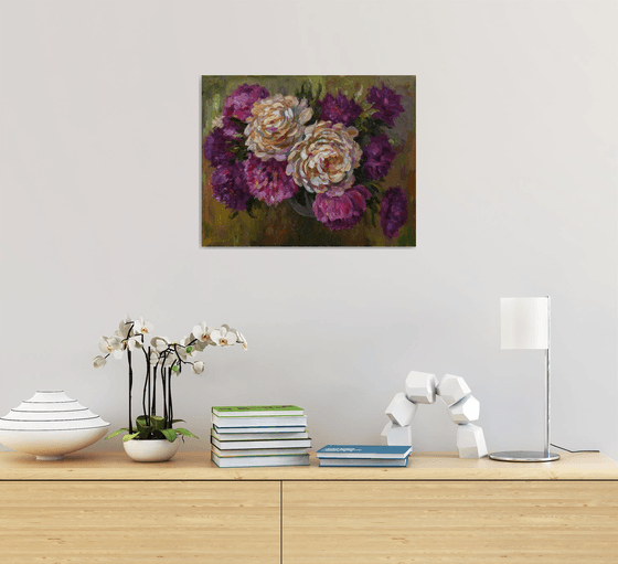 Bright Bouquet Of Peonies - floral still life