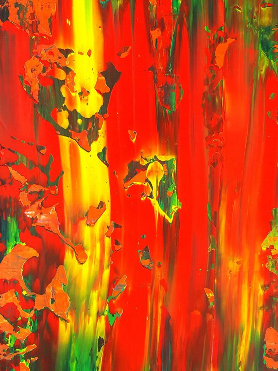 Samba - large green and red abstract