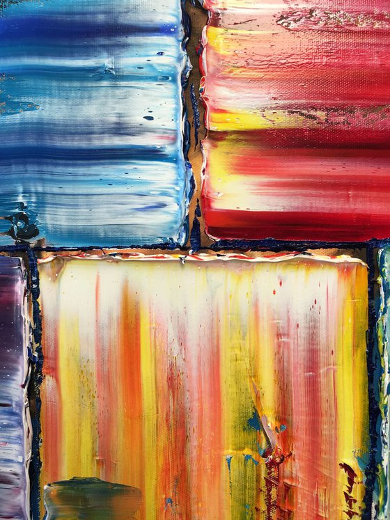 "Rebel Rebel" - FREE USA SHIPPING + Save As A Series - Original Large PMS Abstract Diptych Oil Paintings On Canvas - 36" x 36"