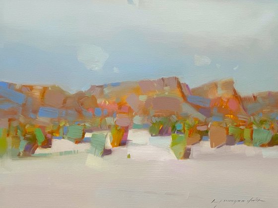 Desert, Original oil painting, Handmade artwork, One of a kind