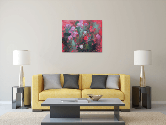 Peonies in red tones