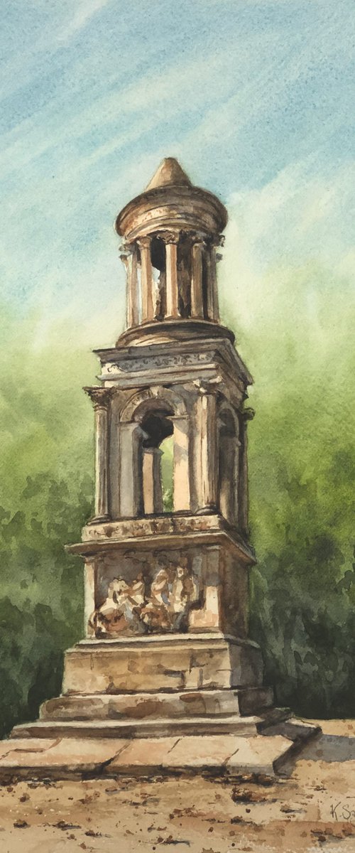 Augustus Mausoleum - St Rémy de Provence by Krystyna Szczepanowski