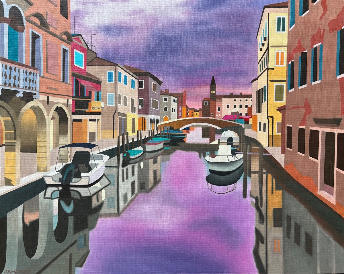 Sunset In Venice By Jill Ann Harper, 22 X 18, Artwork For Sale On Artfinder