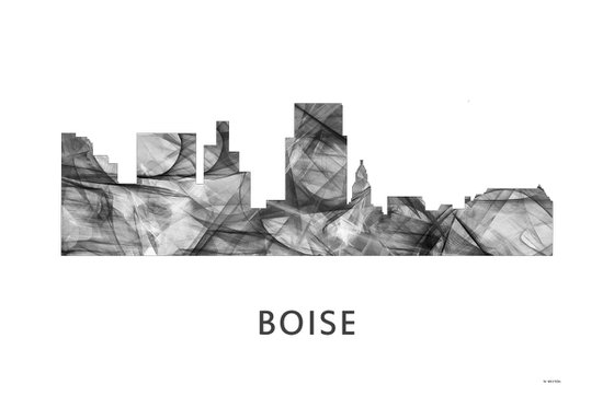 Boise Idaho Skyline WB BW