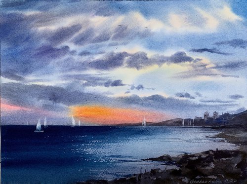 Sunset on the sea #4 by Eugenia Gorbacheva