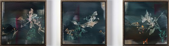 Moondust and Saltwater Triptych Painting