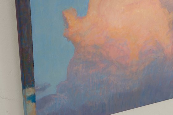 Growing cumulus clouds