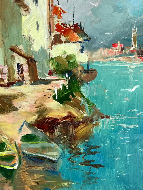 Two Boats at a Coastal House