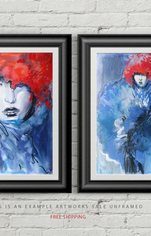Fashion SET of 2 Modern Stylish Expressive Fashion sketch Loft stye Loft art Stylish accent by Daria Yablon-Soloviova