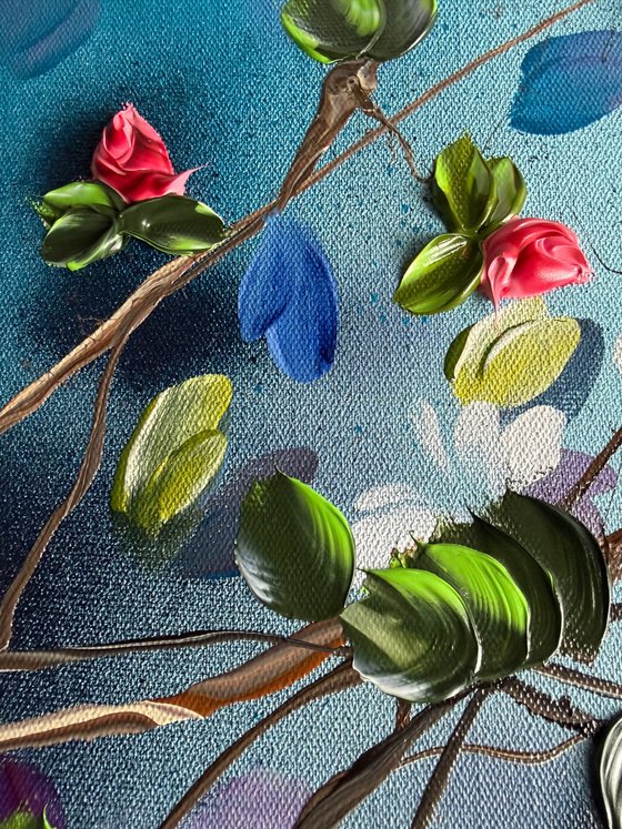 Pink Buds in Blue Air