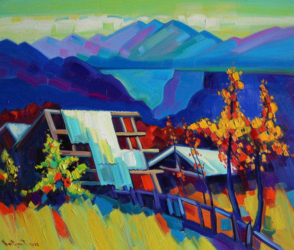 Autumn In Village By Tigran Avetyan, 28 X 24, Artwork For Sale On Artfinder