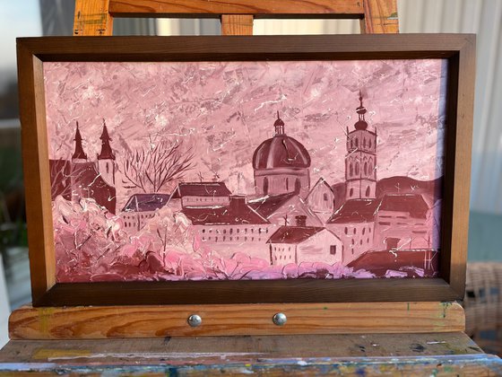 Lviv. Chocolate city. - original oil painting