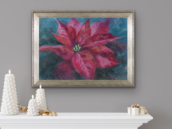 Red poinsettia flower