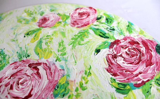 "I Love You" - Floral Impressionistic Acrylic Painting on a Canvas Board