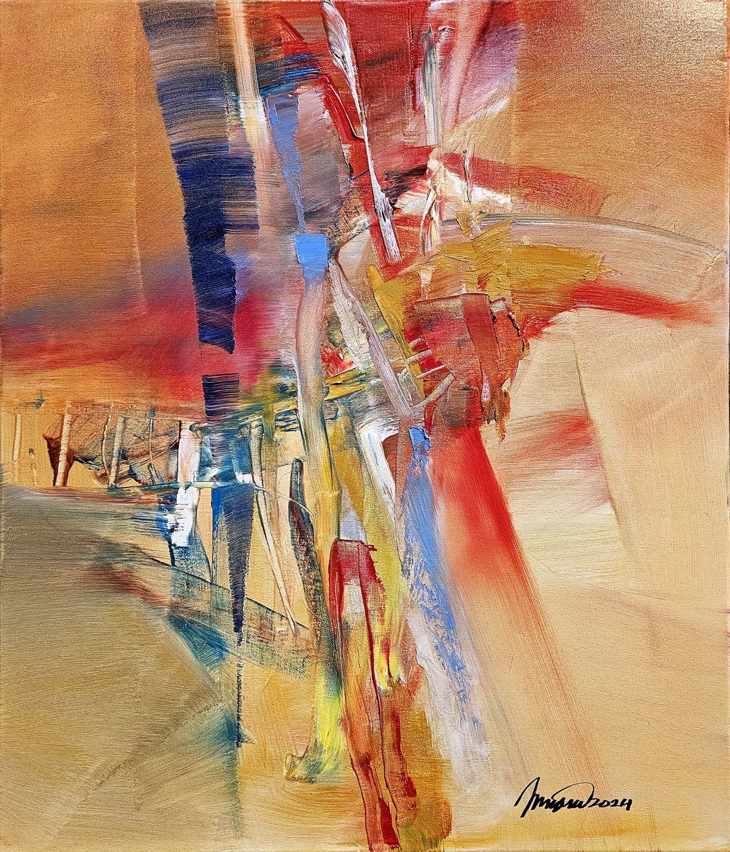 Abstract Oil Painting By Taidakov Nikolai, 24 X 28", Porgy And Bess, Original Artwork