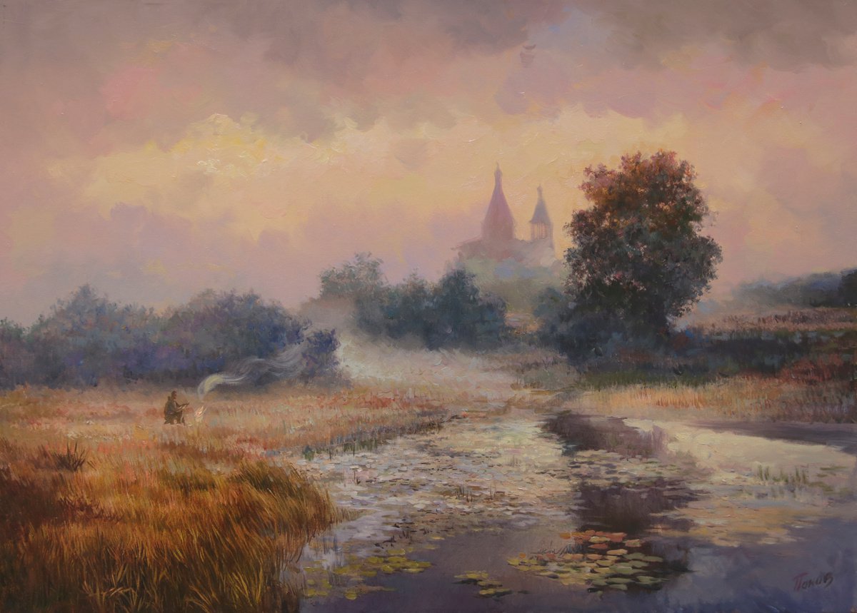 Fog on the river by Eduard Panov