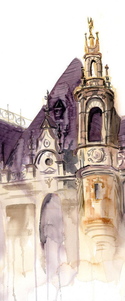 Fragment of Palace of the Benedictine (sketch) by Olga Tchefranov (Shefranov)