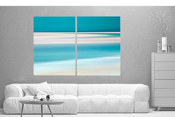 Summer Teal  - Diptych  Extra large teal beach abstract