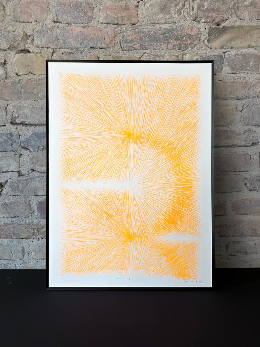 Geometric Abstract Screenprint By Agata Kycia, 20 X 28, Afterimage 01B, Original Artwork