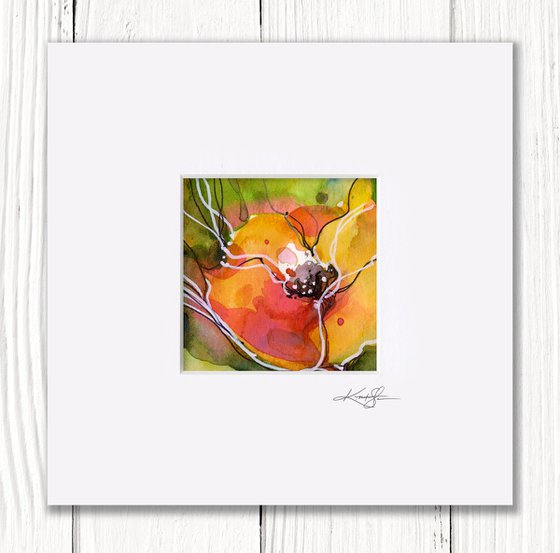 Little Dreams 44 - Small Floral Painting by Kathy Morton Stanion