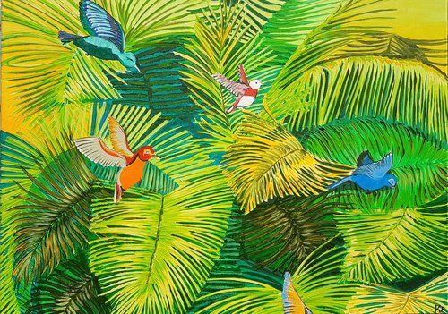 Palmtreebirds 1 by Kathrin Flöge