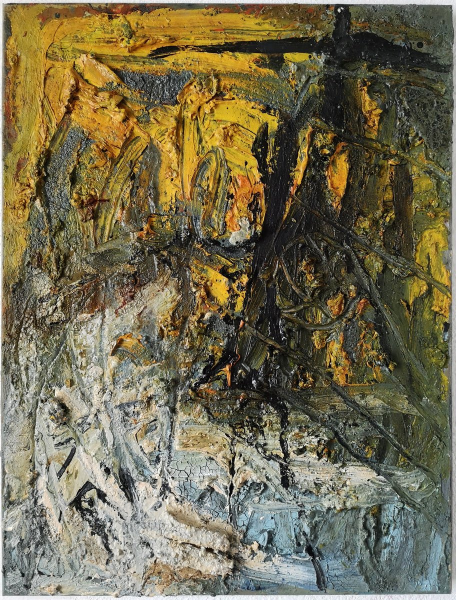 Expressive Abstract Oil Painting By Jaroslaw Broitman, 24 X 31, Forest 1. 2008, Original Artwork