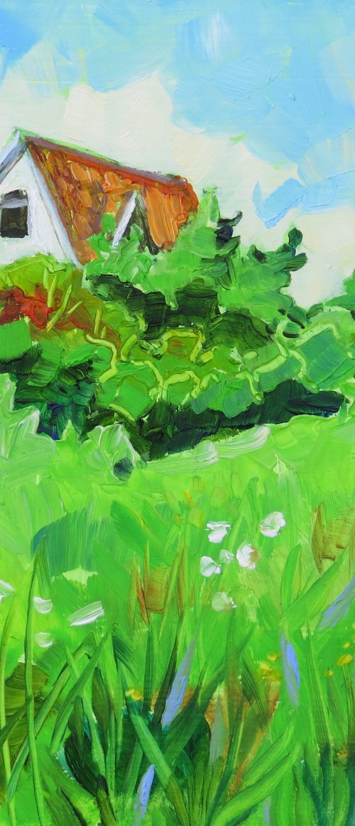 Seaside House Above a Meadow by Mary Kemp