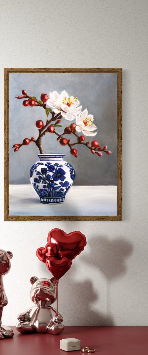 Still Life With Chinese Vase by Jennie Smallenbroek