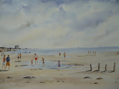 Summer at Portmarnock Beach by Maire Flanagan