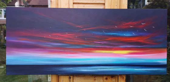 Deep Embers - seascape, emotional, panoramic