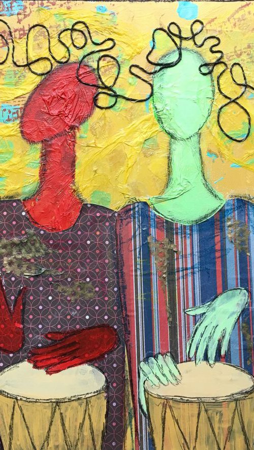 Together we drum. Abstract by Anya Getter
