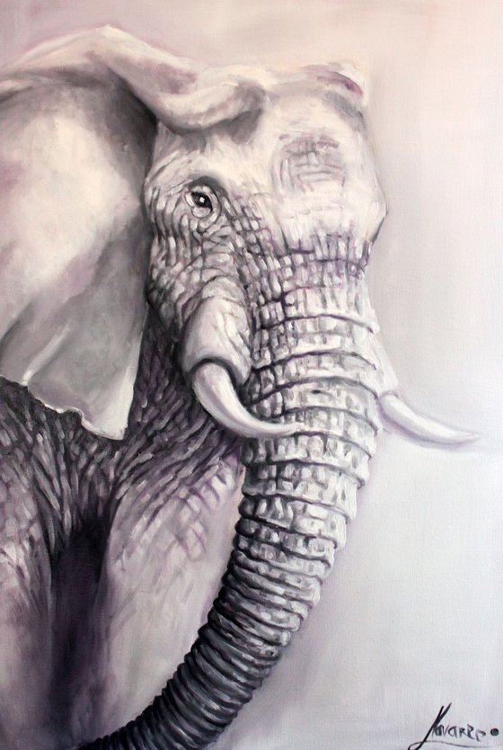 Elephant art, african art ,"White Elephant"