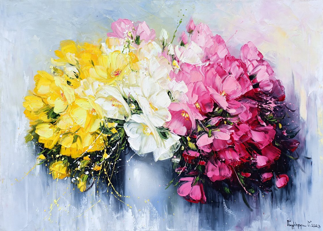 Colorful flowers Oil painting: Marieta Martirosyan | Artfinder