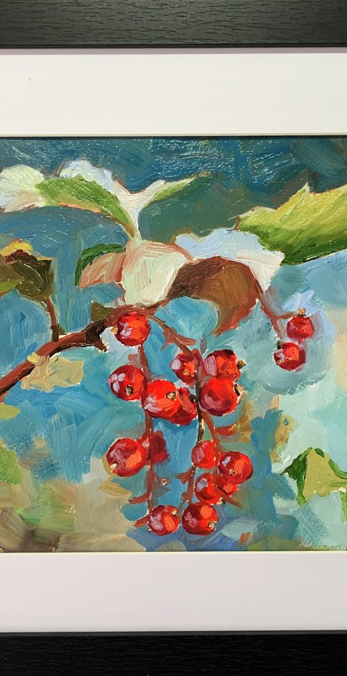 Landscape with red currant berries. by Vita Schagen