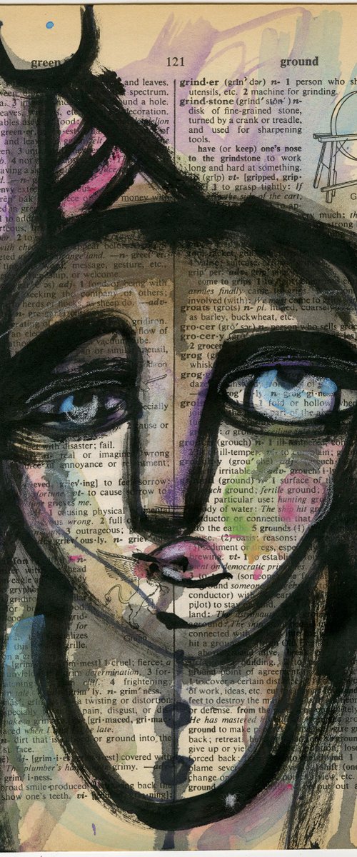 Funky Face 2020-34 - Mixed Media Painting by Kathy Morton Stanion by Kathy Morton Stanion