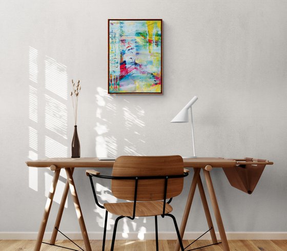 50x70 cm | 19.5x27.5″ Framed Abstract Painting Original canvas art