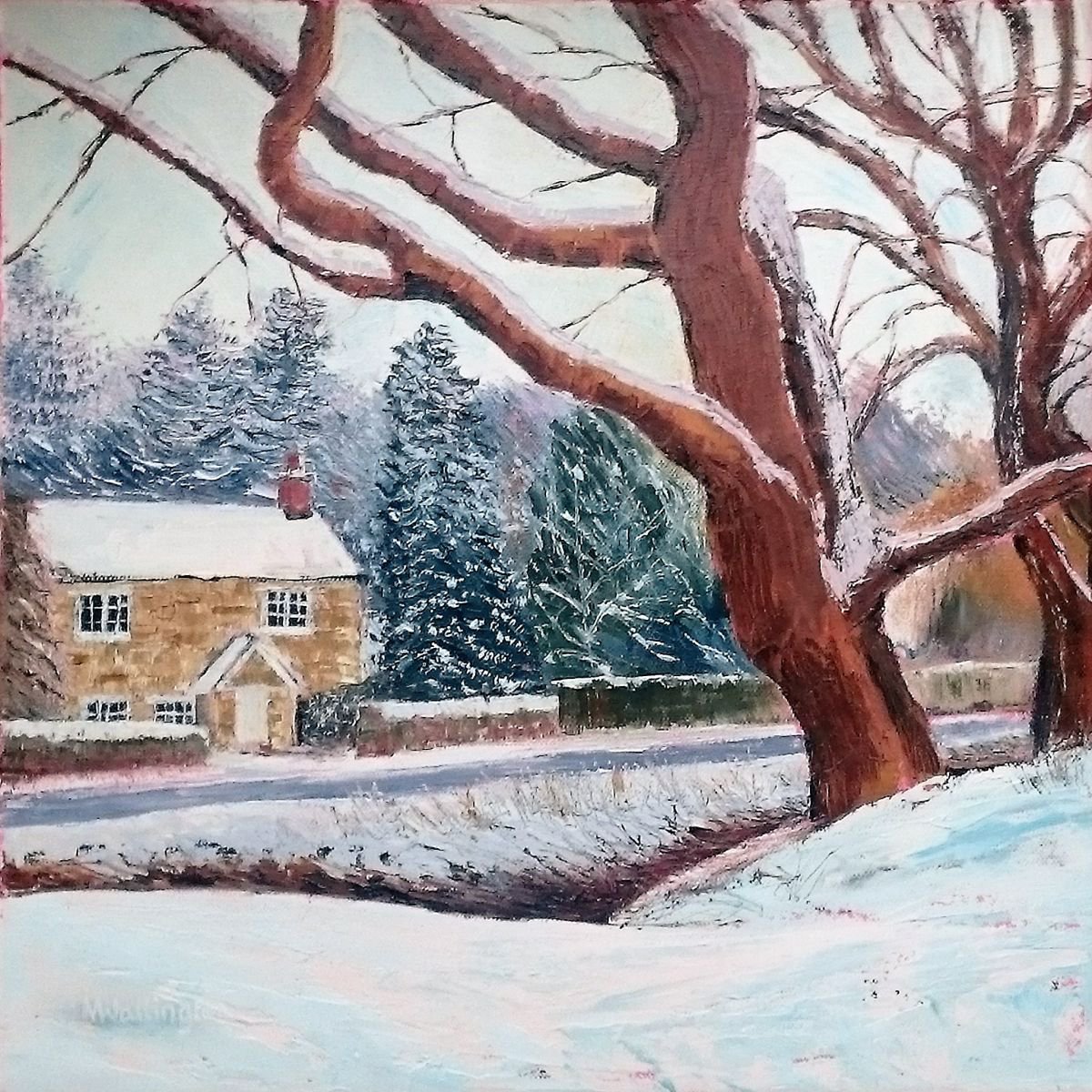 Cottage in the Snow by Michele Wallington