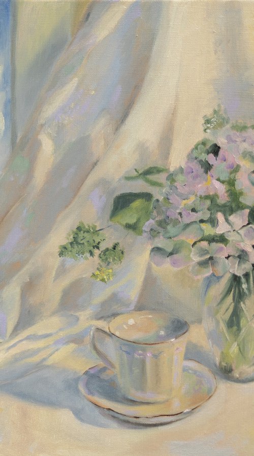 Hydrangea and a Porcelain Cup by Maria Stockdale