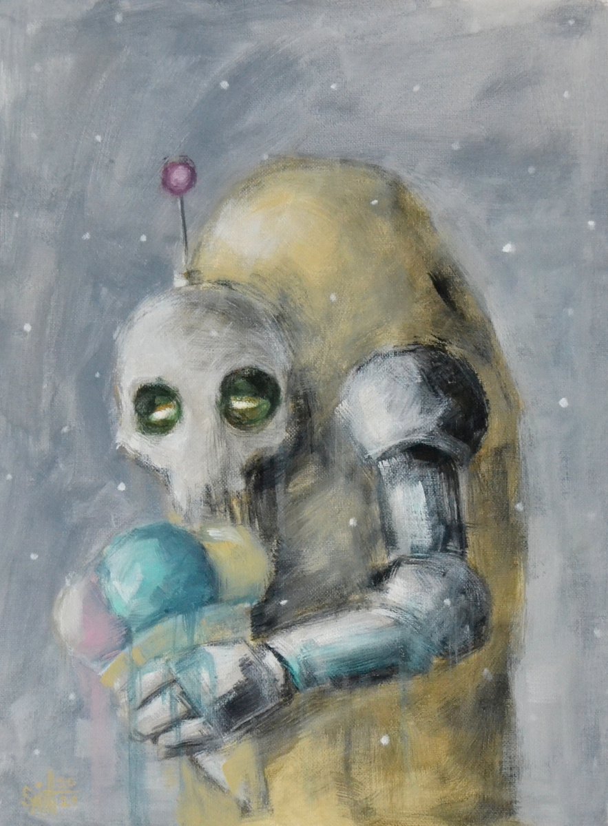 Ice cream Robot. Zombie Skull Horror by Ruslan Aksenov (Axenov)