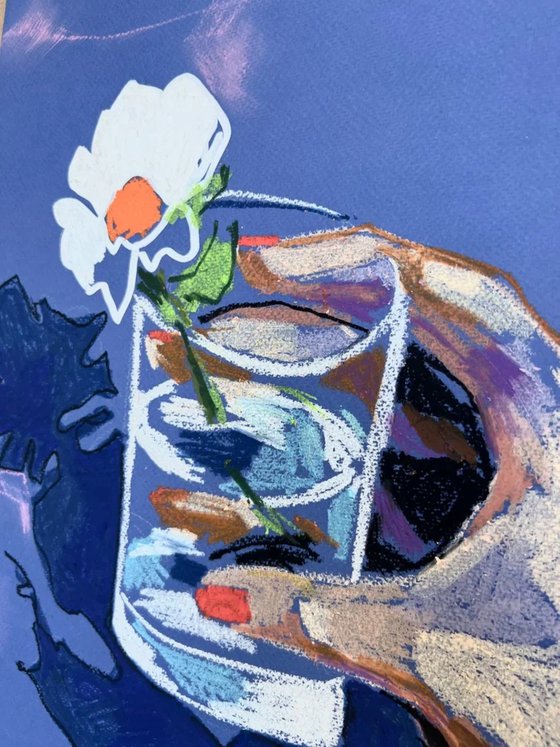 Hand with White Flower