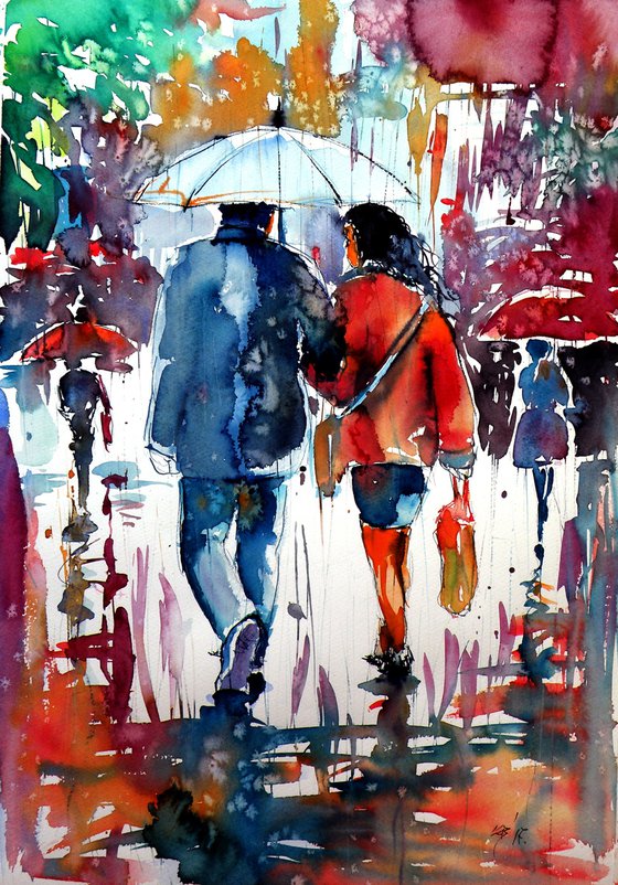 Walking in the rain