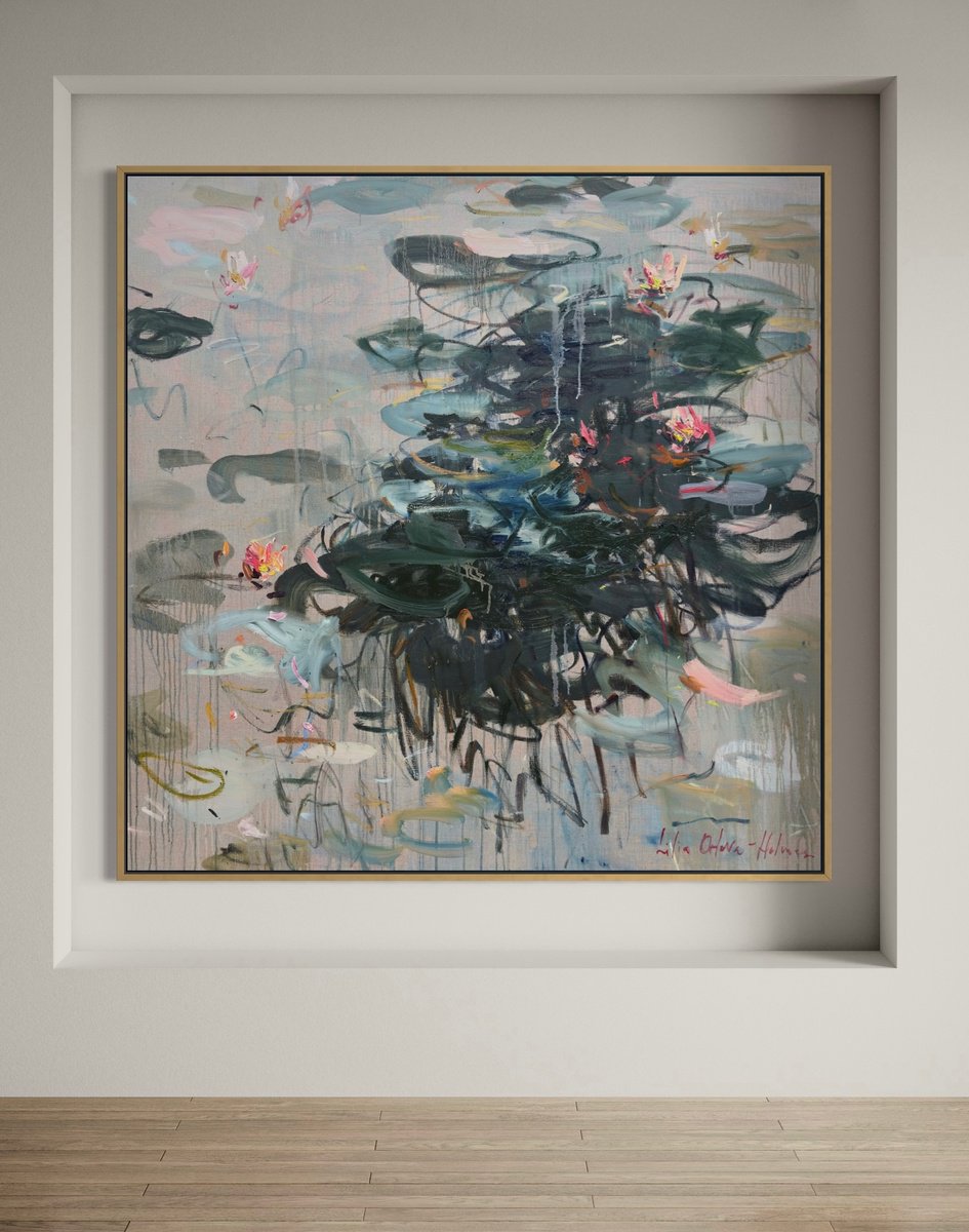 Expressive Oil Painting , Spring Reflections By Lilia Orlova-Holmes, 48 X 48, Artwork For Sale On Artfinder