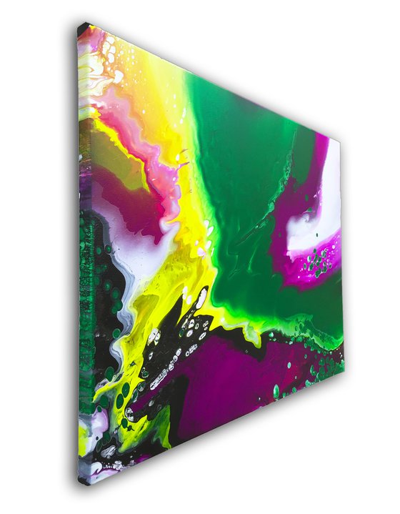 "Hooked On A Feeling" - Original Abstract PMS Fluid Acrylic Painting, 24 x 18 inches